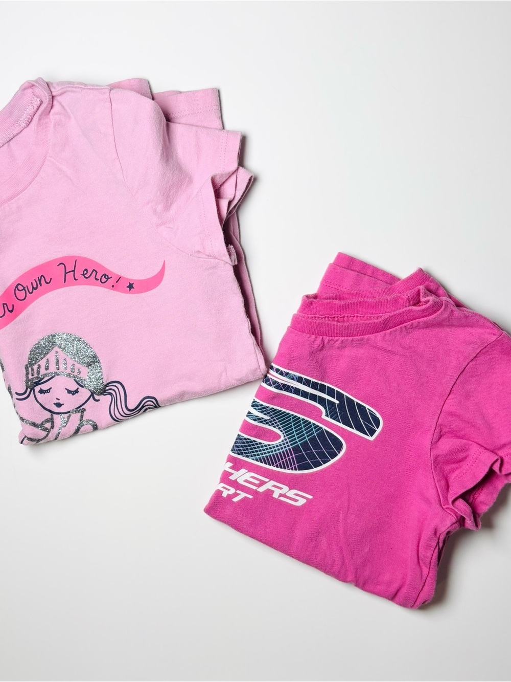 Carter's & Skechers Sport Pink Unicorn & Glitter Logo Graphic Tee Bundle 2pc 7